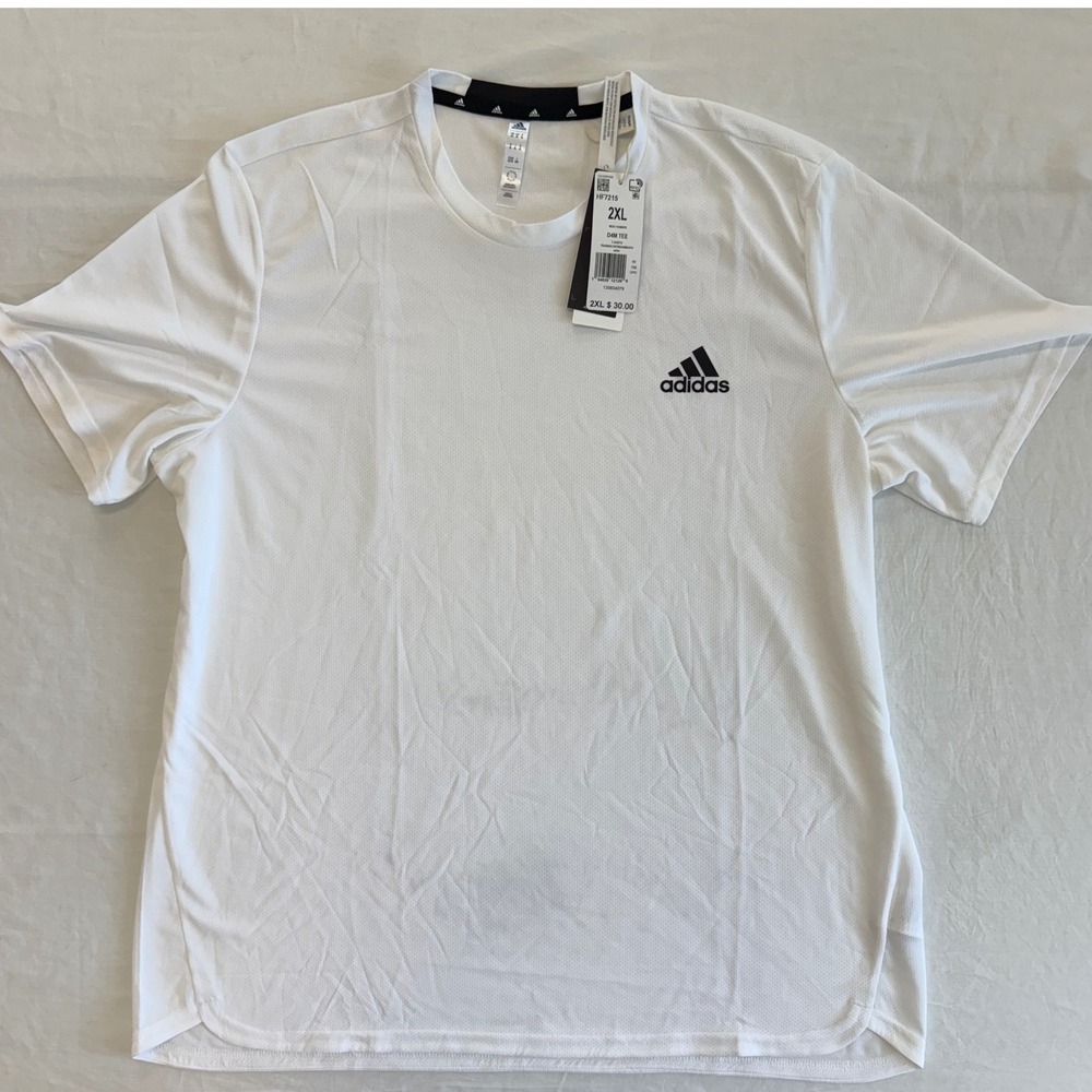 Adidas Mens AEROREADY Training T Shirt White 2XL Short Sleeve‎ Gym Tee